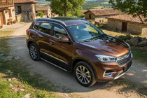 Chery Tiggo 8 2017- гг. Боковые Подножки Maya V1 (2 шт., Алюминий) фото 1