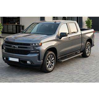 Боковые пороги Bosphorus Grey (2 шт., алюминий) Chevrolet Silverado 2019- гг. фото 1