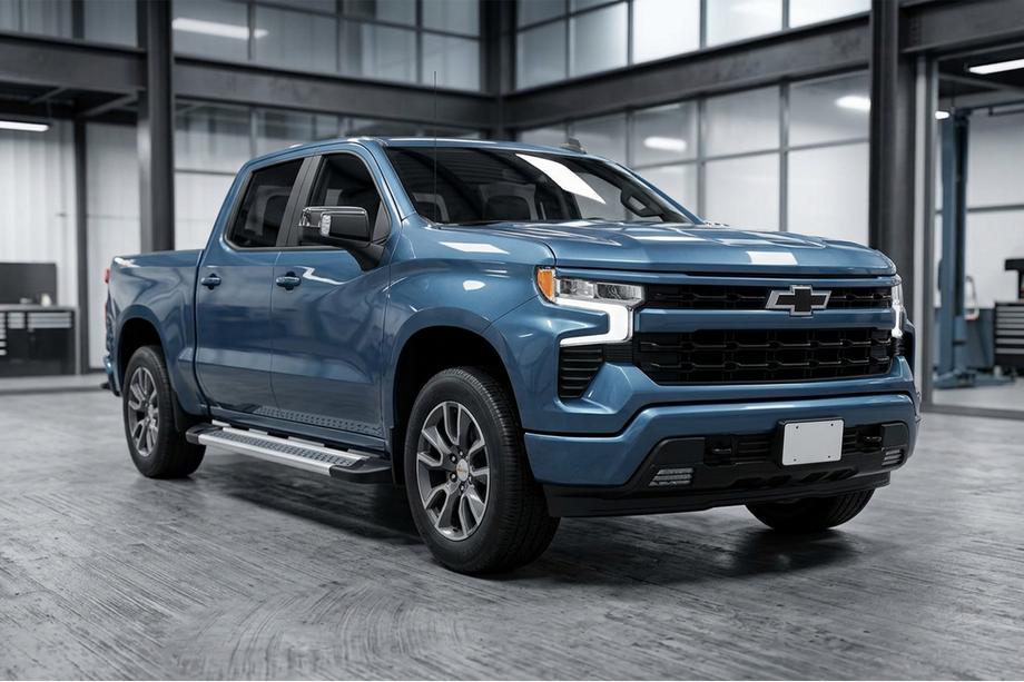 Chevrolet Silverado 2019- гг. Боковые Подножки New Vision Grey (2 шт., Алюминий) Фото 1