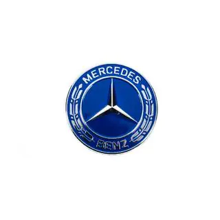 Заглушка вместо эмблемы на капот Mercedes (синяя, 57мм) фото 2