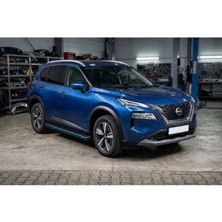 Боковые Подножки Maya Blue (2 шт., Алюминий) Nissan X-trail T33/Rogue 2022- гг. фото 1