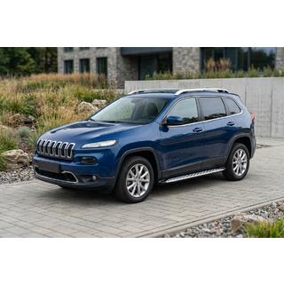 Боковые Подножки Shining V1 (2 шт., Алюминий) Jeep Cherokee KL 2013- гг. фото 1
