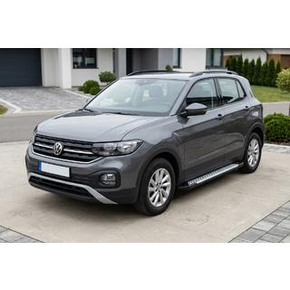 Боковые пороги Allmond Grey (2 шт., алюминий) Volkswagen T-Cross 2019- гг. фото 1