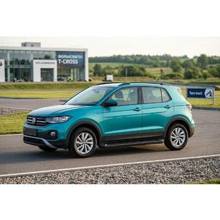 Боковые Подножки Allmond Black (2 шт., Алюминий) Volkswagen T-Cross 2019- гг. фото 1