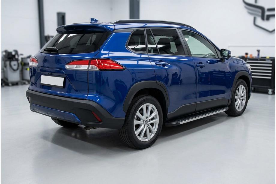 Toyota Corolla Cross 2020- гг. Боковые Подножки Duru (2 шт., Алюминий) Image
