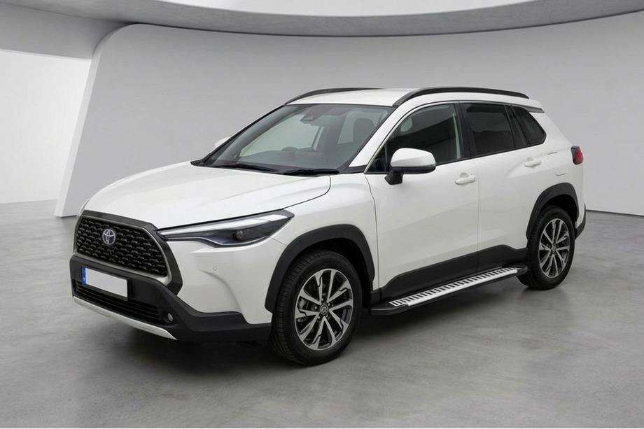 Toyota Corolla Cross 2020- гг. Боковые Подножки Line (2 шт., Алюминий) Фото 1