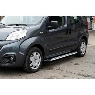Боковые Подножки Shining V1 (2 шт., Алюминий) Fiat Fiorino/Qubo 2008-2024 гг. фото 1