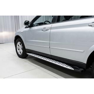 Боковые Подножки Shining V1 (2 шт., Алюминий) SsangYong Action 2005-2018 гг. фото 1