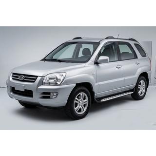 Боковые Подножки Shining V1 (2 шт., Алюминий) Kia Sportage 2004-2010 гг. фото 1