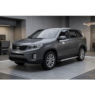Боковые Подножки Shining V1 (2 шт., Алюминий) Kia Sorento II XM 2009-2014 гг. фото 1