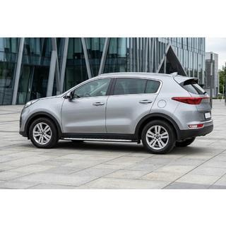 Боковые Подножки Shining V1 (2 шт., Алюминий) Kia Sportage 2015-2021 гг. фото 1