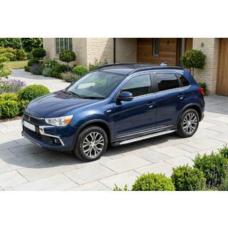 Боковые Подножки Shining V1 (2 шт., Алюминий) Mitsubishi ASX 2010-2023 гг. фото 1