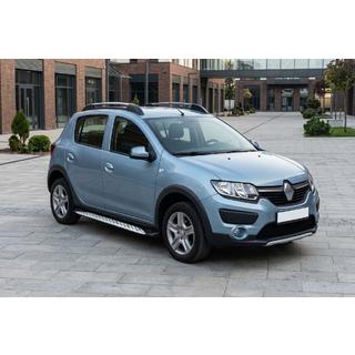 Боковые Подножки Shining V1 (2 шт., Алюминий) Dacia Sandero 2013-2020 гг. фото 1
