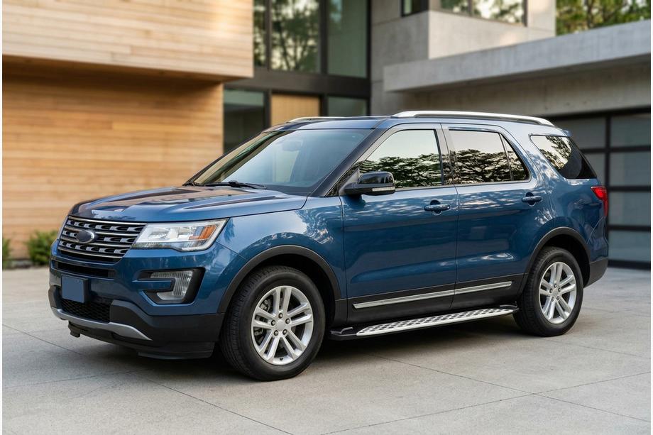 Ford Explorer 2011-2019 гг. Боковые Подножки Shining V1 (2 шт., Алюминий) Фото 2
