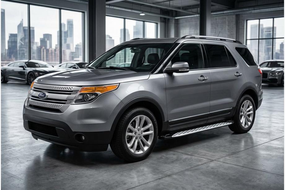 Ford Explorer 2011-2019 гг. Боковые Подножки Shining V1 (2 шт., Алюминий) Фото 1