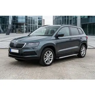Боковые Подножки Shining V1 (2 шт., Алюминий) Skoda Karoq 2018- гг. фото 1
