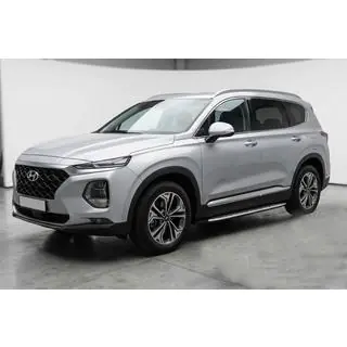 Боковые Подножки Shining V1 (2 шт., Алюминий) Hyundai Santa Fe 4 2018-2023 гг. фото 1