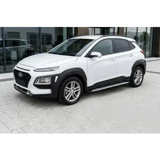Боковые Подножки Shining V1 (2 шт., Алюминий) Hyundai Kona 2017-2023 гг. фото 1