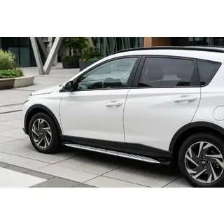 Боковые Подножки Shining V1 (2 шт., Алюминий) Hyundai Bayon 2021- гг. фото 1