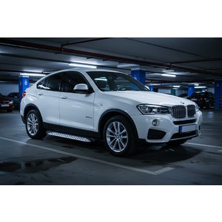 Боковые Подножки Shining V1 (2 шт., Алюминий) BMW X4 F26 2014-2018 гг. фото 1