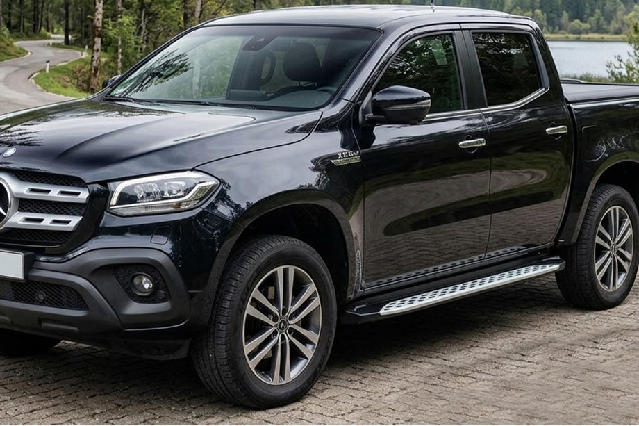 Mercedes X class 2017-2020 гг. Боковые Подножки Shining V1 (2 шт., Алюминий) Image