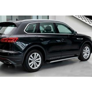 Боковые Подножки Shining V1 (2 шт., Алюминий) Volkswagen Touareg 2018- гг. фото 1