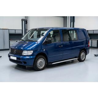 Боковые Подножки Shining V1 (2 шт., Алюминий) Mercedes Vito W638 1996-2003 гг. фото 1