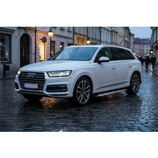 Боковые Подножки Shining V1 (2 шт., Алюминий) Audi Q7 2015–2026 гг. фото 1
