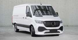 Mercedes Sprinter W907/W910 2018- гг. Передний бампер с решёткой (полипропилен, под покраску) фото 7