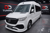 Mercedes Sprinter W907/W910 2018- гг. Передний бампер с решёткой (полипропилен, под покраску) фото 1
