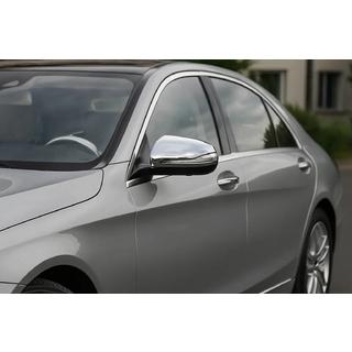 Накладки на Зеркала (2 шт, Нержавейка) Mercedes S-сlass W222 2013-2020 гг. фото 1
