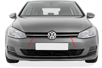 Volkswagen Golf 7/E-Golf 2012-2020 гг. Хром накладки на решетку (верх, нержавейка) фото 3