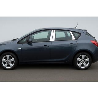 Накладки на дверные стойки из нержавеющей стали (HB/SD) (6 шт) Opel Astra J 2009-2015 гг. фото 1