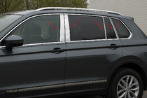 Volkswagen Tiguan 2016-2023 гг. Накладки на дверные стойки из нержавеющей стали (10 шт.) фото 1