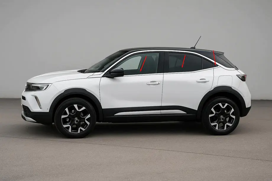 Opel Mokka 2021- гг. Окантовка окон нержавейка (6 шт.) Image