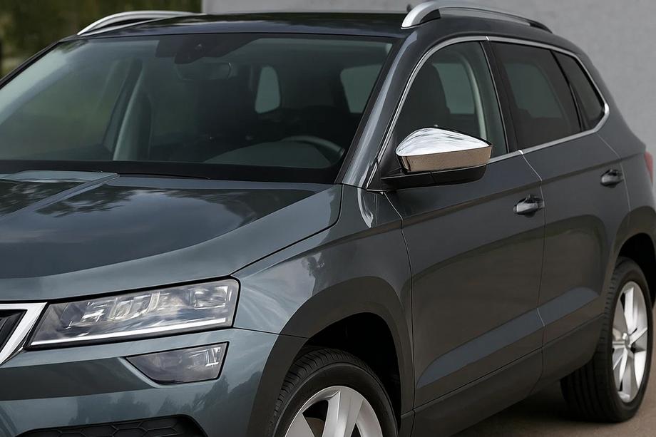 Skoda Karoq 2018- гг. Накладки на Зеркала (2 шт, Нержавейка) Carmos Фото 1