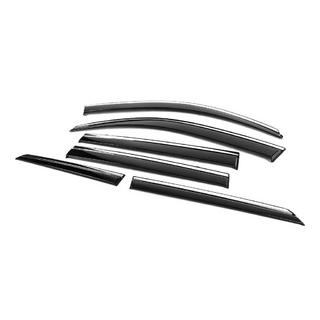Ветровики с хромированным молдингом Niken Luxury (6 шт) Toyota Land Cruiser Prado 150 2009-2023 гг. фото 3