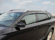 Skoda Kamiq 2019- гг. Ветровики с хромированным молдингом (2019-2023, 4 шт, Niken) фото 1