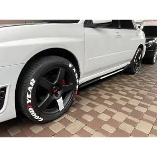 Универсальные накладки на боковые пороги Niken White (ABS) (4шт) фото 2