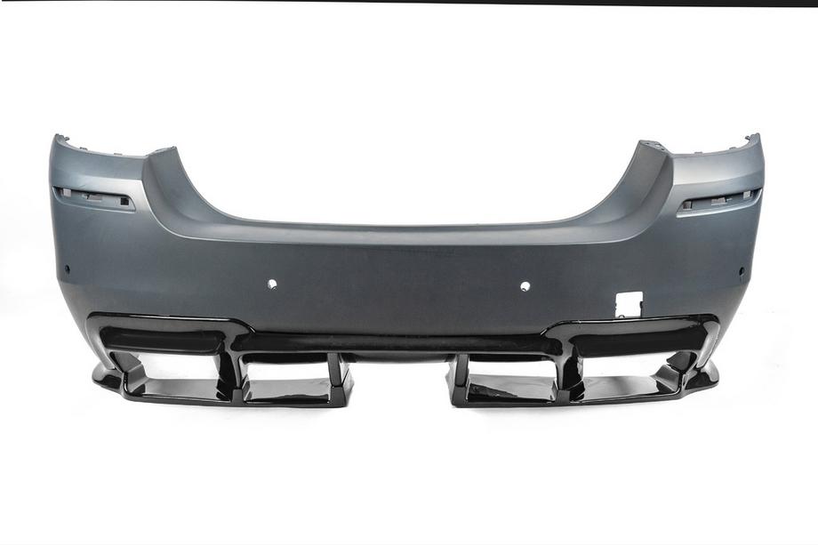 BMW 5 серия F10/F11 2010–2016 гг. Задний диффузор DPT V-1 (для M-Performance, Черный Глянец) Фото 3