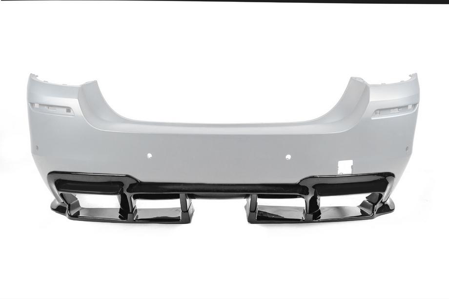 BMW 5 серия F10/F11 2010–2016 гг. Задний диффузор DPT V-1 (для M-Performance, Черный Глянец) Фото 4