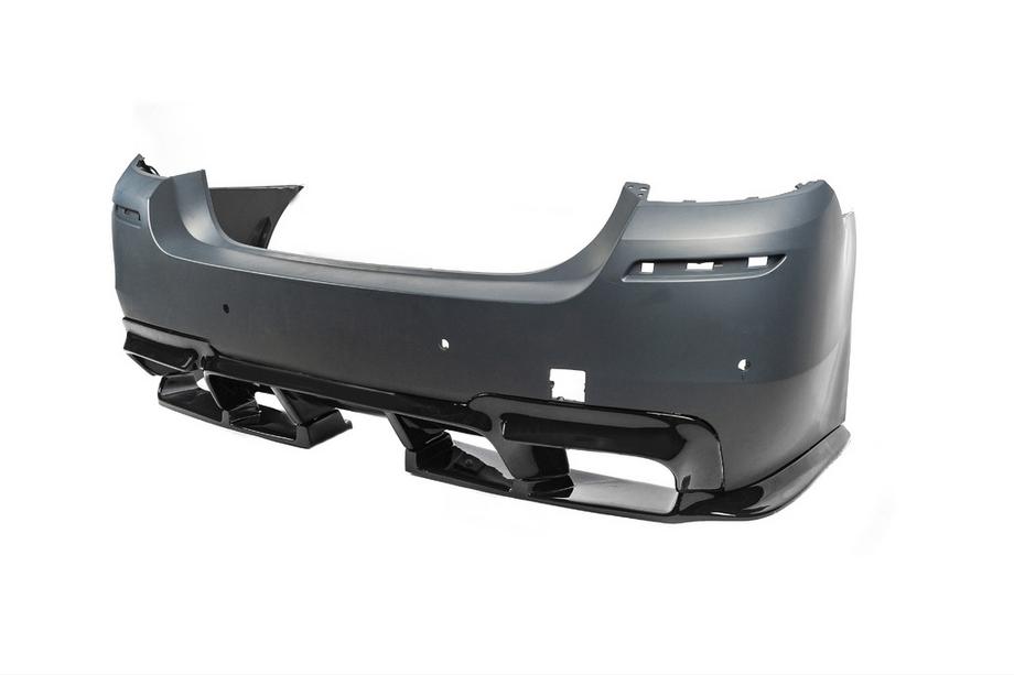 BMW 5 серия F10/F11 2010–2016 гг. Задний диффузор DPT V-1 (для M-Performance, Черный Глянец) Фото 13