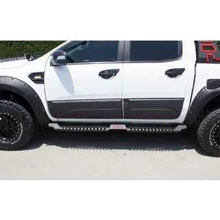 Боковые пороги Dakar V2 без LED (2015-2019, 2 шт, металл) Mitsubishi L200 2015-2024 гг. фото 4