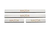 Mazda 2 2003-2007 гг. Накладки на пороги Carmos (4 шт, нержавейка) V-3 фото 1