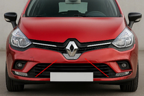 Renault Clio IV 2012-2019 гг. Хромированная окантовка переднего эмблемы Carmos (нерж. сталь) фото 1