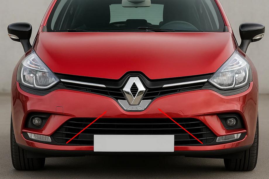 Renault Clio IV 2012-2019 гг. Хромированная окантовка переднего эмблемы Carmos (нерж. сталь) Image