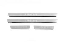 Mitsubishi Lancer 9 2004-2008 гг. Накладки на пороги Carmos V3 (4 шт, нержавейка) фото 1