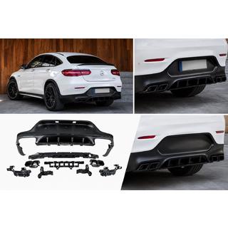 Задний диффузор с насадками Black (Дизайн AMG63) фото 1