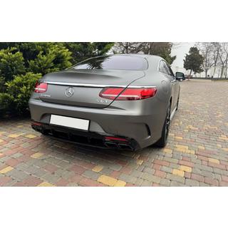 Mercedes S-class C217 Coupe Задний диффузор с насадками Black (2018-2020, Дизайн S-COUPE63)