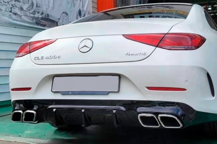 Mercedes CLS C257 2018- гг. Задний диффузор с насадками на выхлоп (Дизайн GT63) Фото 1